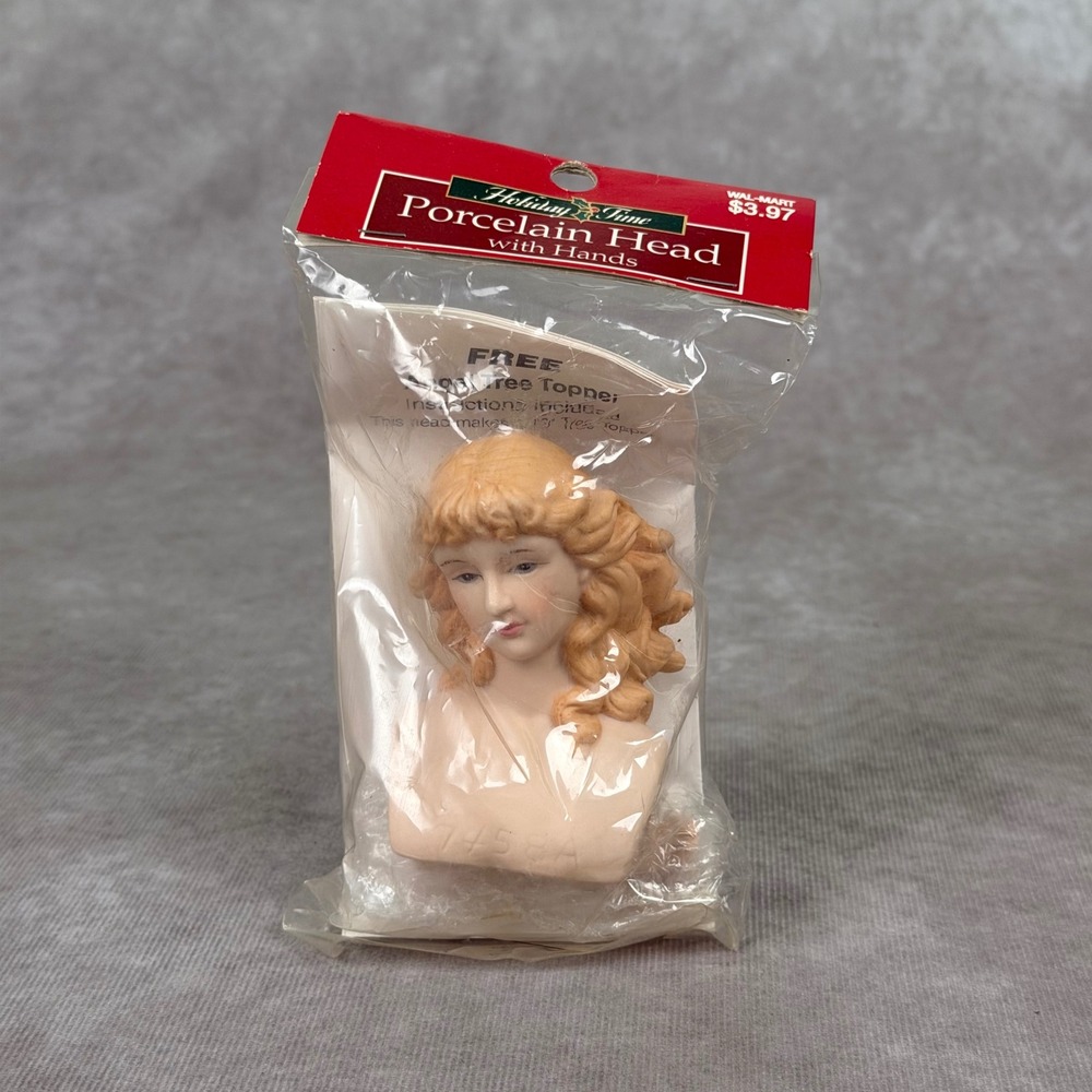 Vintage Mangelsen's Porcelain Head w Hands for Angel Tree Topper DIY Craft Kit